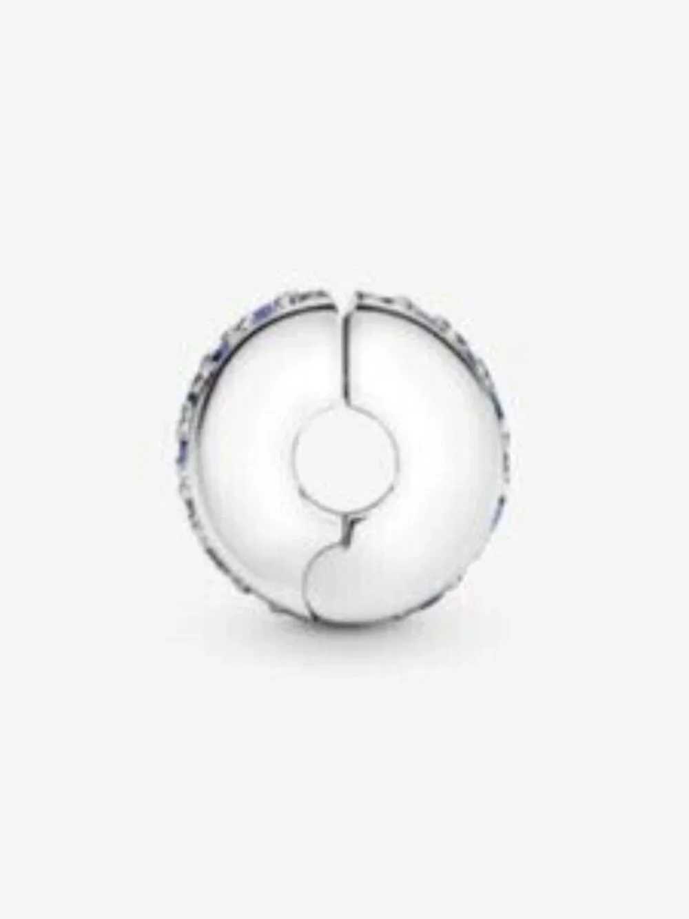 Pandora Silver Spacer Charm with Blue Cubic Zirconia